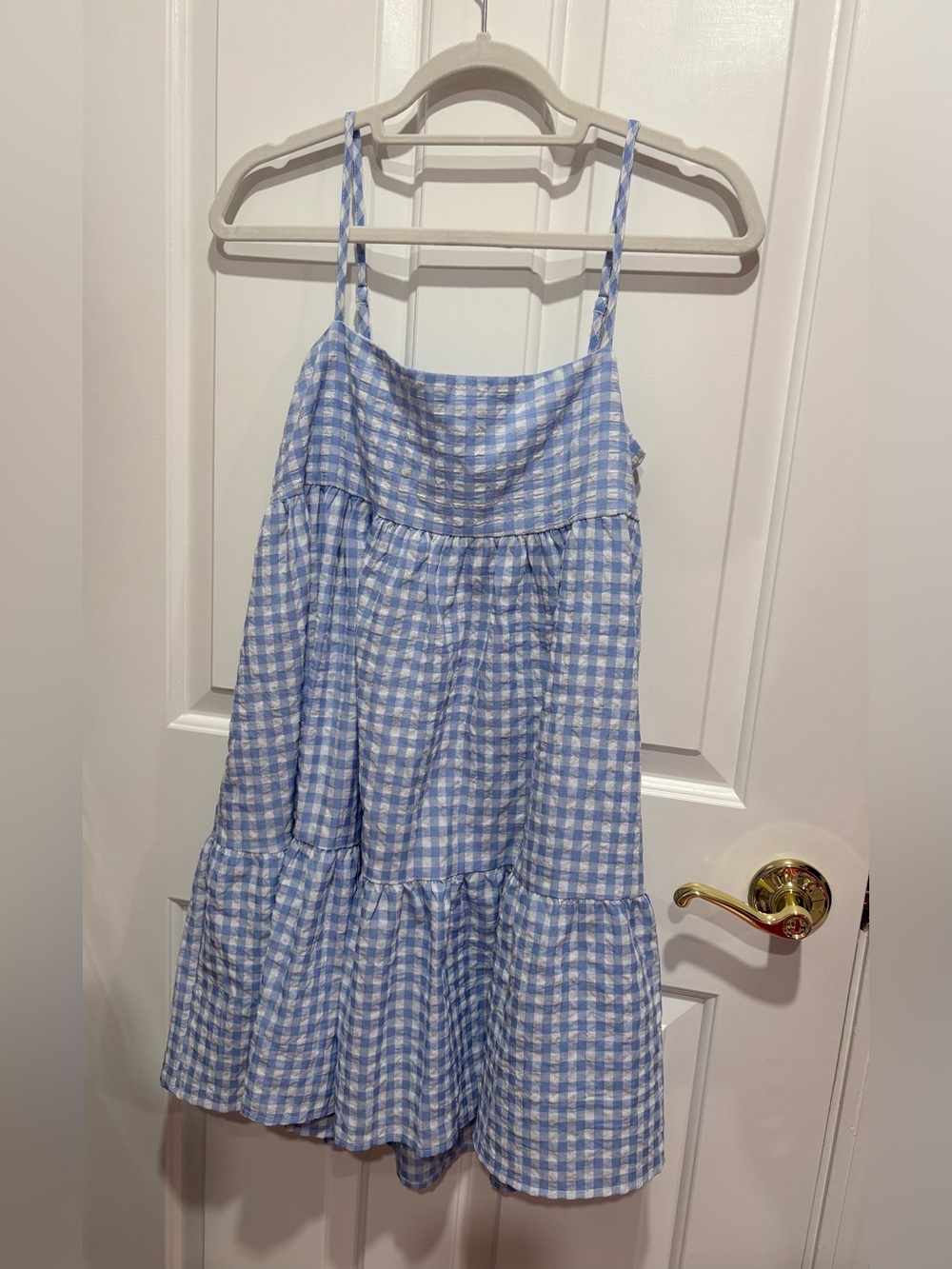 Petal and Pup Light Blue Gingham Sundress - Picture 1 of 4